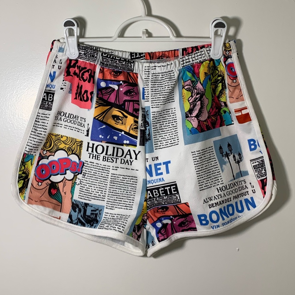🍒5/$20🍒 Shein Pop Art Comic Print Dolphin Shorts #2
